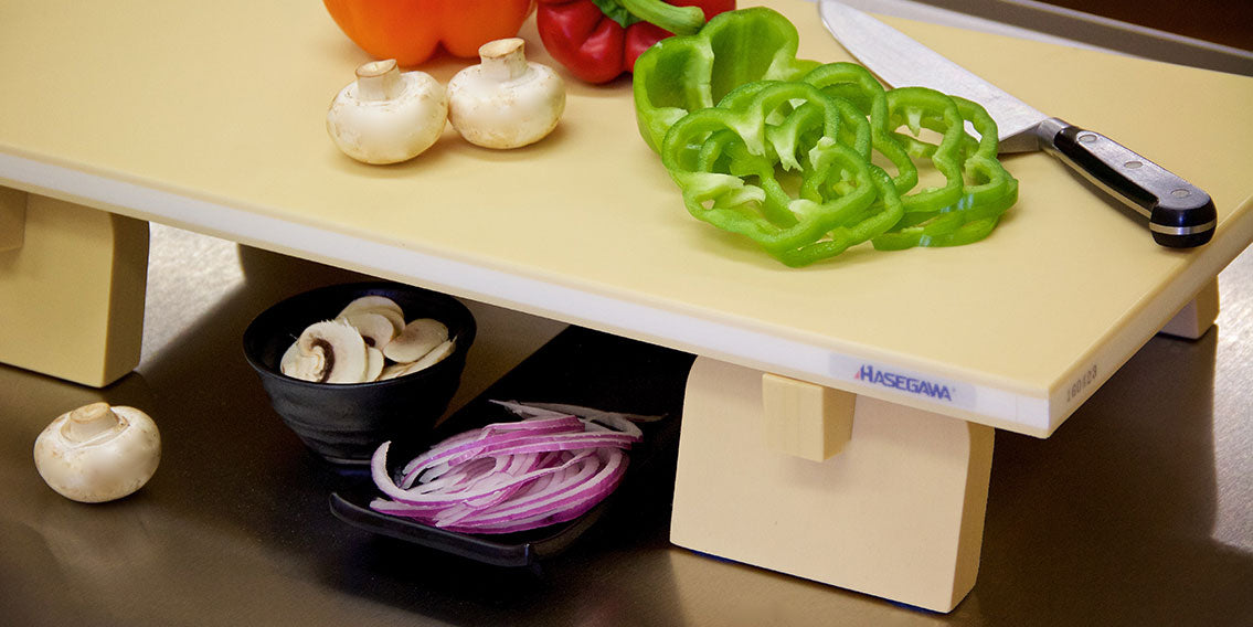 700x350mm - 25mm Hasegawa Wood Core Soft Rubber Light-Weight Cutting Board with antibacterial coating, offering hygienic prep