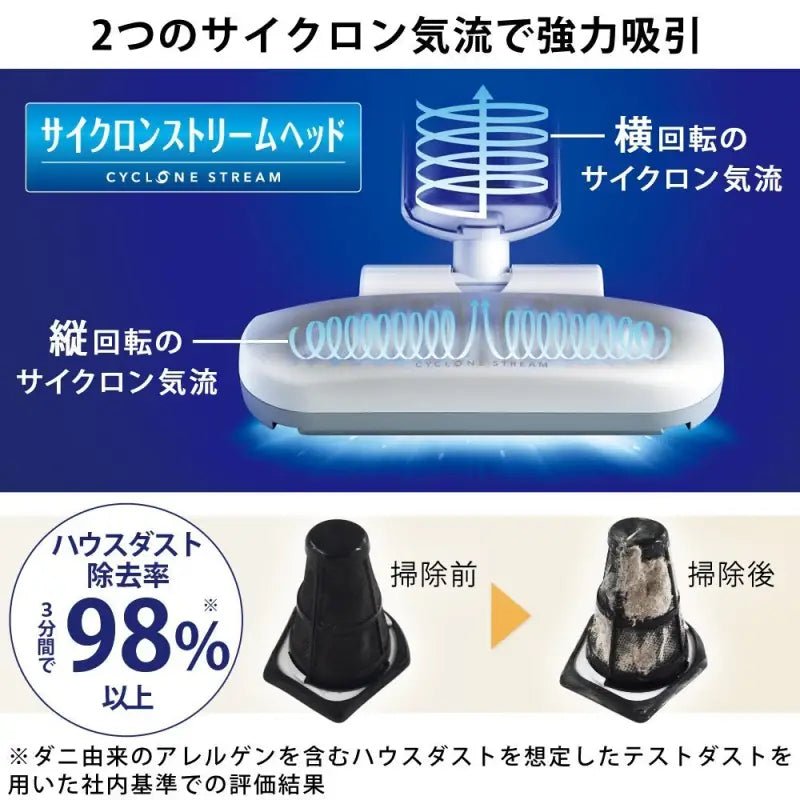 Close-up of Iris Ohyama IC-FAC2 Super Suction Duvet Cleaner, 0.2L, featuring 6K beats/min for deep cleaning