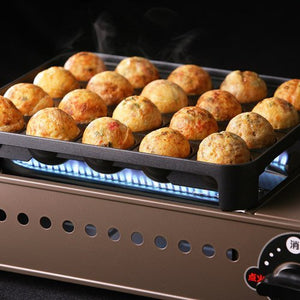 Iwatani Cassette Gas Takoyaki Maker Japan Super Flame Octopus (Entako) Cb-Etk-1 in 16 holes, portable design, perfect for Japanese street food