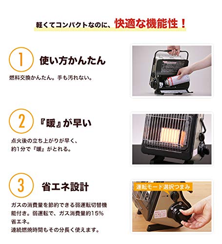 CB-CGS-PTB Iwatani Japan Cassette Gas Stove Portable My Warm with steel construction, offering reliable heat for home offices