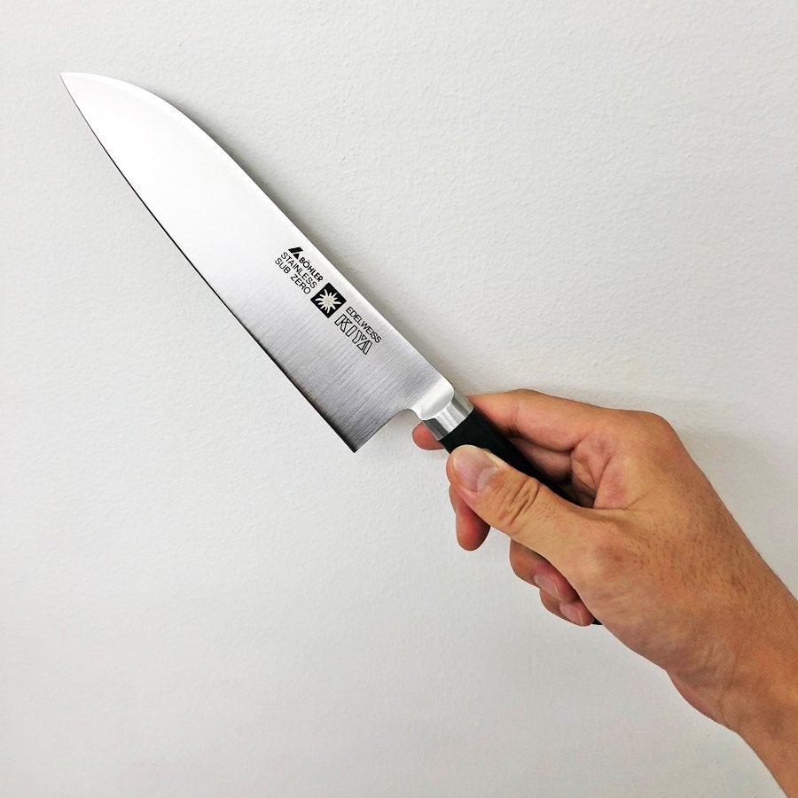 Kiya No.160 Edelweiss Steel Japanese Kamagata Usuba Knife in 18cm, ergonomic handle, perfect for Japanese cuisine