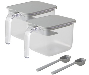 Marna R305GY Condiment Pot Wide 2 Pieces Gray, airtight seal, ideal for kitchen organization