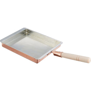 Marushin Copper Tamagoyaki Pan Kansai Type Japanese Omelette Pan 21cm, tinned copper, ideal for rolled omelettes