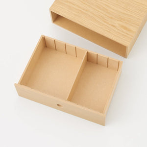 Close-up of Mujirushi Ryohin Wooden Small Storage 1 Tier Japan, 25.2X17X8.4Cm, featuring durable wood for tidy storage