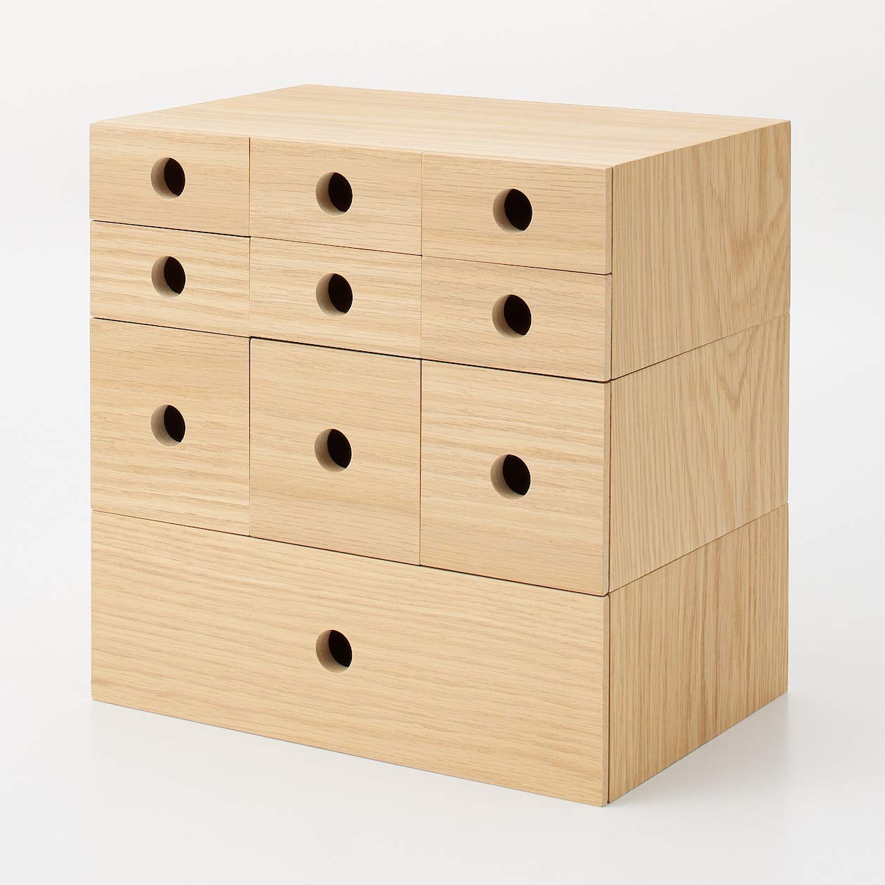 Mujirushi Ryohin Wooden Small Storage 1 Tier Japan in 25.2X17X8.4Cm, stackable design, perfect for desk organization