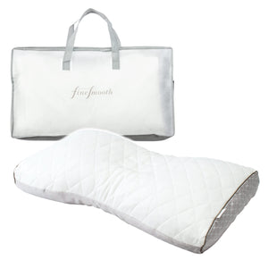 Nishikawa Fine Smooth Pillow W/ Binchotan Charcoal Pipe Quilt360, 70x43cm, adjustable height, ideal for restful sleep