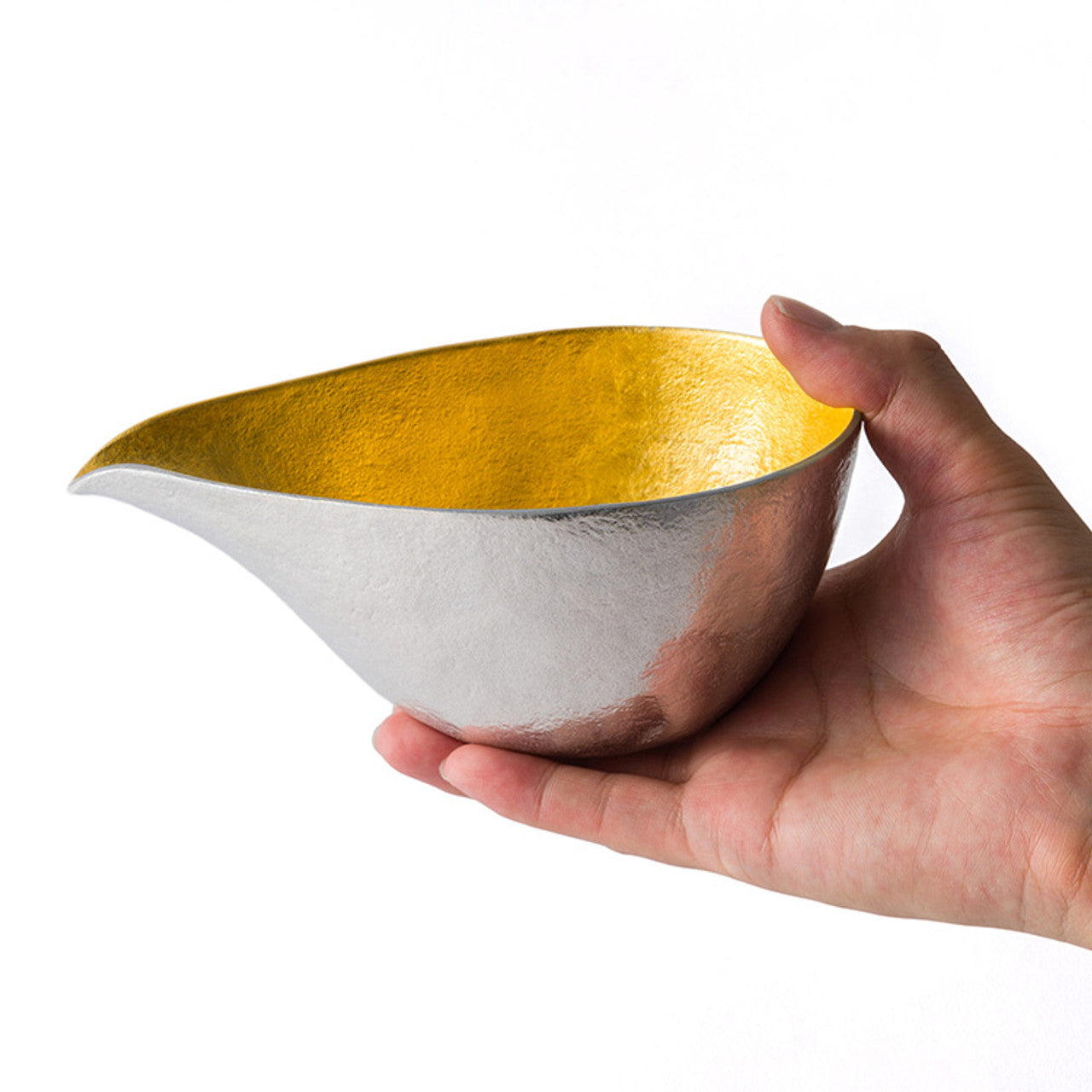 Nousaku Tinware Katakuchi Lipped Sake Server in 150ml, handcrafted, perfect for Japanese dining