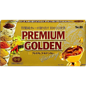 S&B Premium Golden Japanese Curry Roux Blocks 160g, medium-hot flavor, ideal for authentic Japanese curry