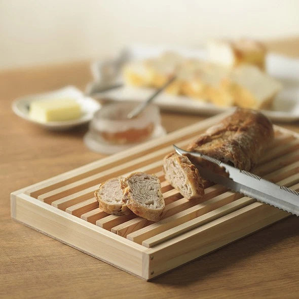 Shimanto Hinoki Cypress Bread Cutting Board with aromatic cypress