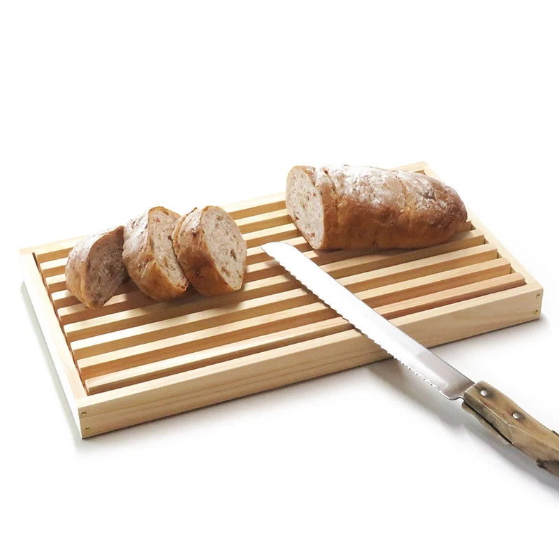 Shimanto Hinoki Cypress Bread Cutting Board in 350x195mm, sustainable hinoki, perfect for crumb-free cutting