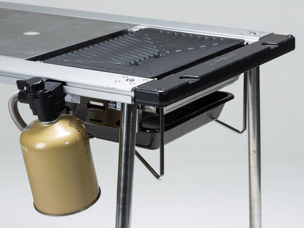 Portable Snow Peak Yukihoen Gs-355 Japan Grill Burner, cast iron griddle, designed for outdoor chefs