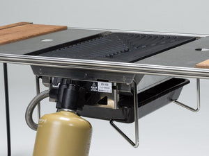Close-up of Snow Peak Yukihoen Gs-355 Japan Grill Burner, adjustable heat control for precise grilling