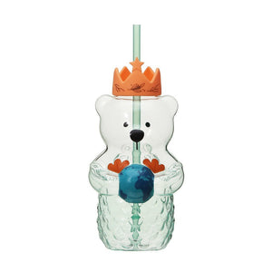 Starbucks Japan 591ml Bearista Glass Tumbler 2023, whimsical mermaid design, ideal for iced beverages