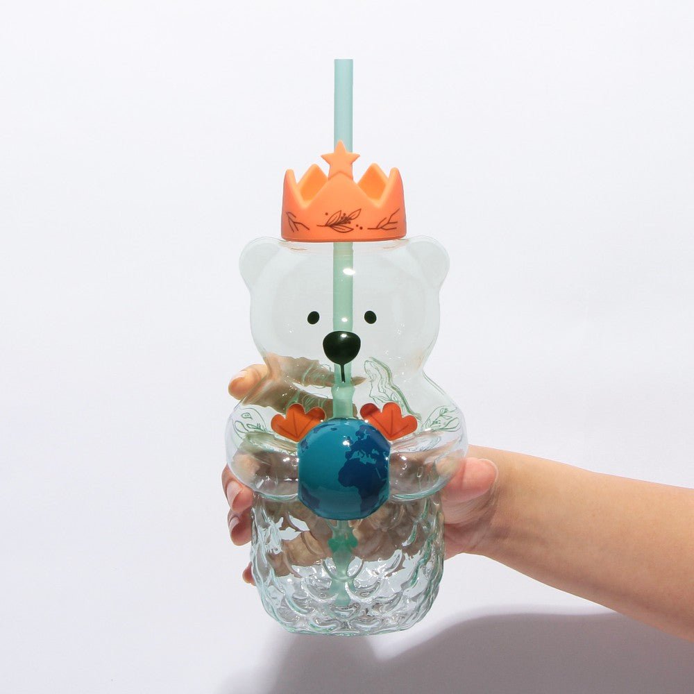 591ml Starbucks Japan Bearista Glass Tumbler 2023 with polypropylene straw, offering stylish portability for on-the-go use