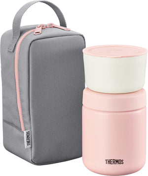 Thermos Vacuum Insulated Soup Lunch Set 300ml Pink Gray JBY-551 P-GY Japan, vacuum insulation, ideal for on-the-go meals