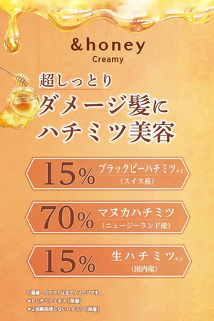 Honey Creamy Ex Damage Repair Shampoo Refill 350Ml - Rich Beauty For Damaged Hair Japan