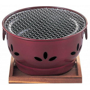 Ikenaga Shichirin Round Charcoal Grill Portable Cast - Iron Hibachi Grill 26cm