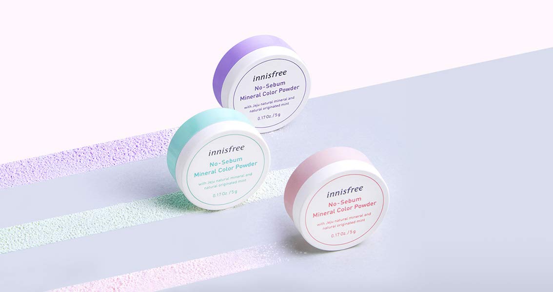 Innisfree No - Sebum Mineral Color Powder (Violet): Dullness & Yellowness 5g - Japanese Foundation