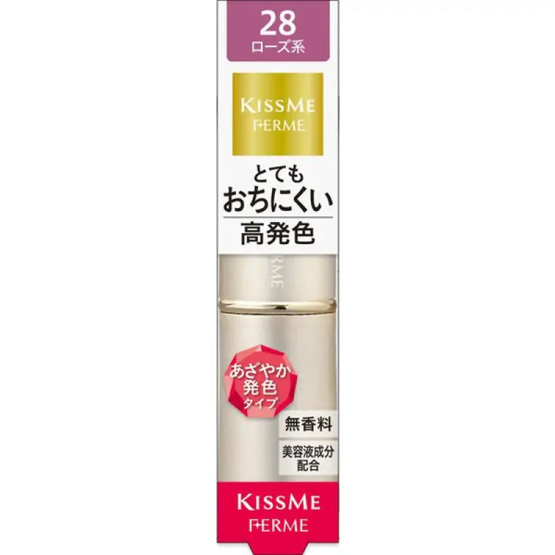 Isehan Kiss Me Ferme Proof Shiny Rouge 28 Glittering Rose 3.8g - Japanese Matte Lipsticks Makeup