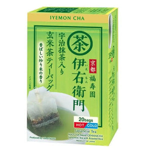 Iyemon Cha Matcha Blend Genmaicha Japanese Tea 20 Bags - Japanese Tea With Roasted Rice