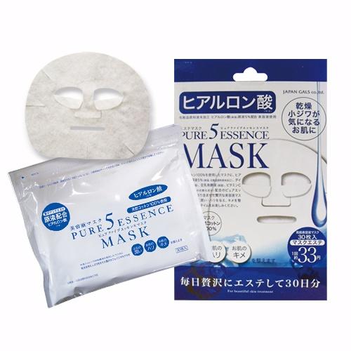 Japan Gals Pure 5 Essence Facial Mask Hyaluronic HY 30 Sheets