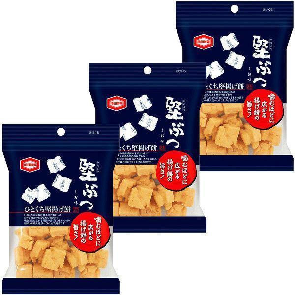 Kameda Katabutsu Salted Fried Rice Crackers Senbei 48g (Pack of 3 Bags)