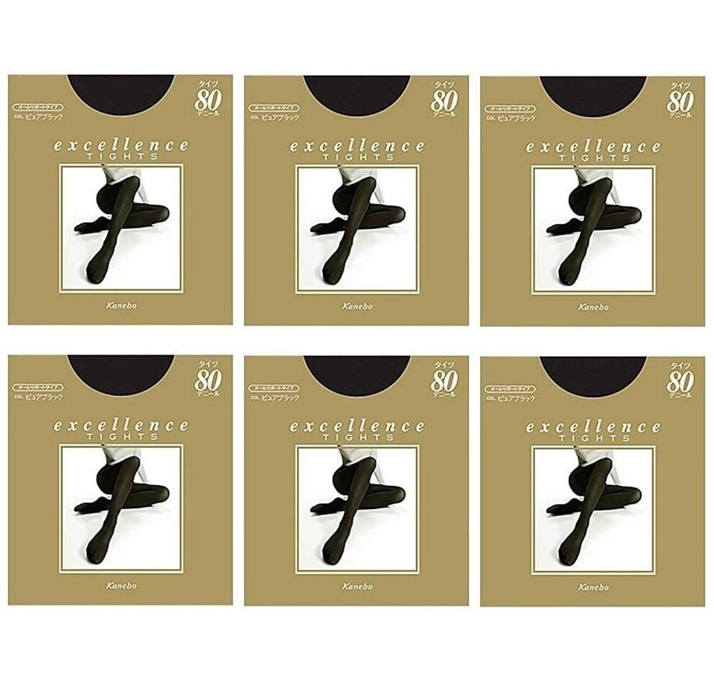 Kanebo Excellence 80D Tights Pure Black Ml X 6 Pairs Japan