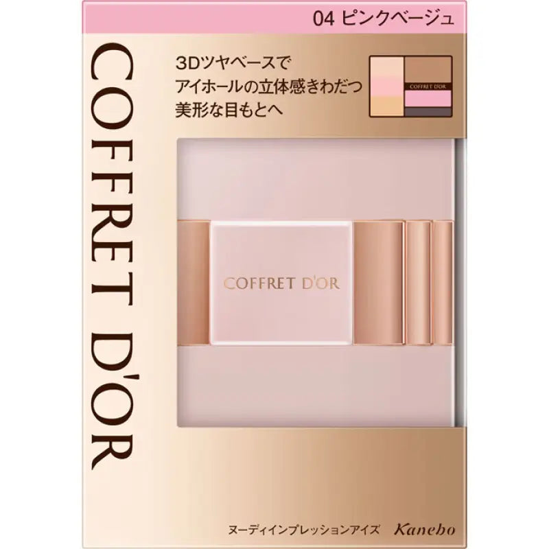 Kanebo Japan Coffret D’or Nudy Impression Eyes 4 Color Eyeshadow Palette Pink Beige 4g - Makeup