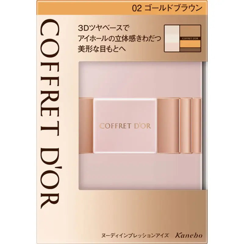 Kanebo Japan Coffret D’or Nudy Impression Eyes 4 Color Eyeshadow Palette 03 Gold Brown 4g - Makeup