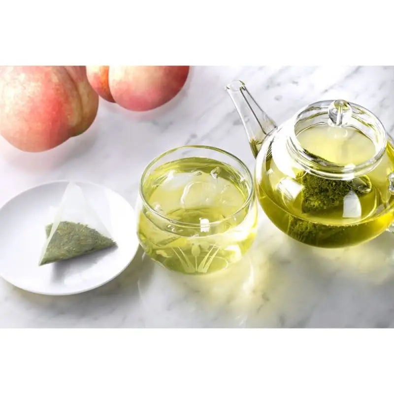 Kanematsu Water-Drained Green Tea With White Peach 20 Bags - Natural Flavor Food and Beverages