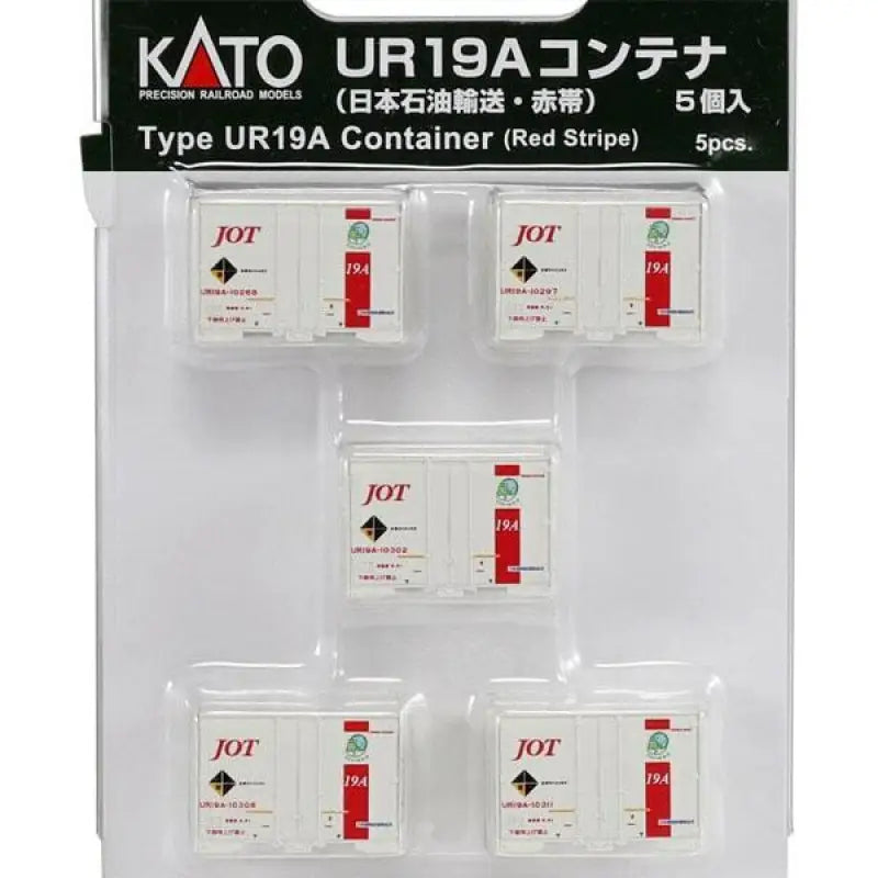 Kato N Scale Type Ur19a Container Japan Oil Transportation/red Stripe 5 Pcs - Railway Model