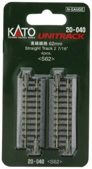 Kato N Scale Unitrack 20 - 040 Straight Track 62mm 2 7 16 S62 4 Pcs