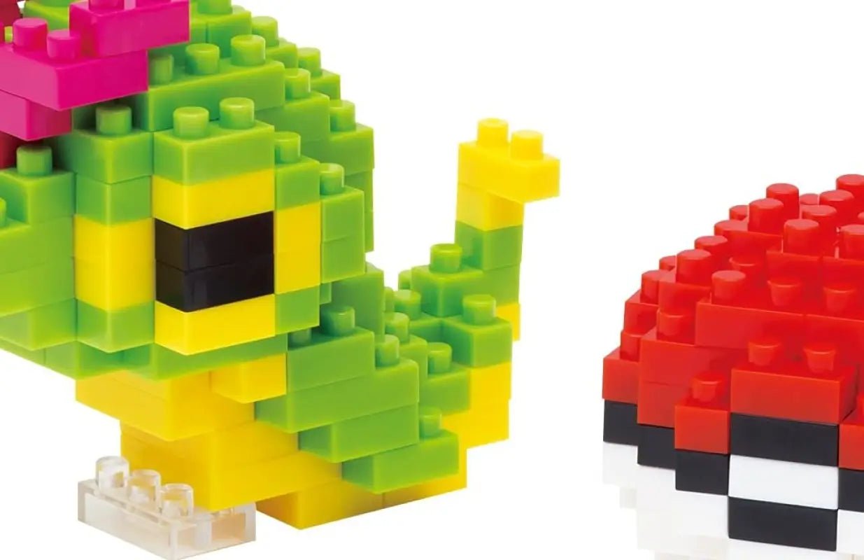 Kawada Nanoblock Pokemon Pokemon Caterpie & Monster Ball NBPM_010 Japanese Toy Building Block