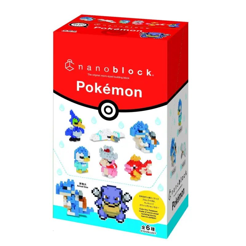 Kawada Nonoblock Mini Nano Pokemon Water Type 1 Box x 6 Pieces Pokemon Japanese box