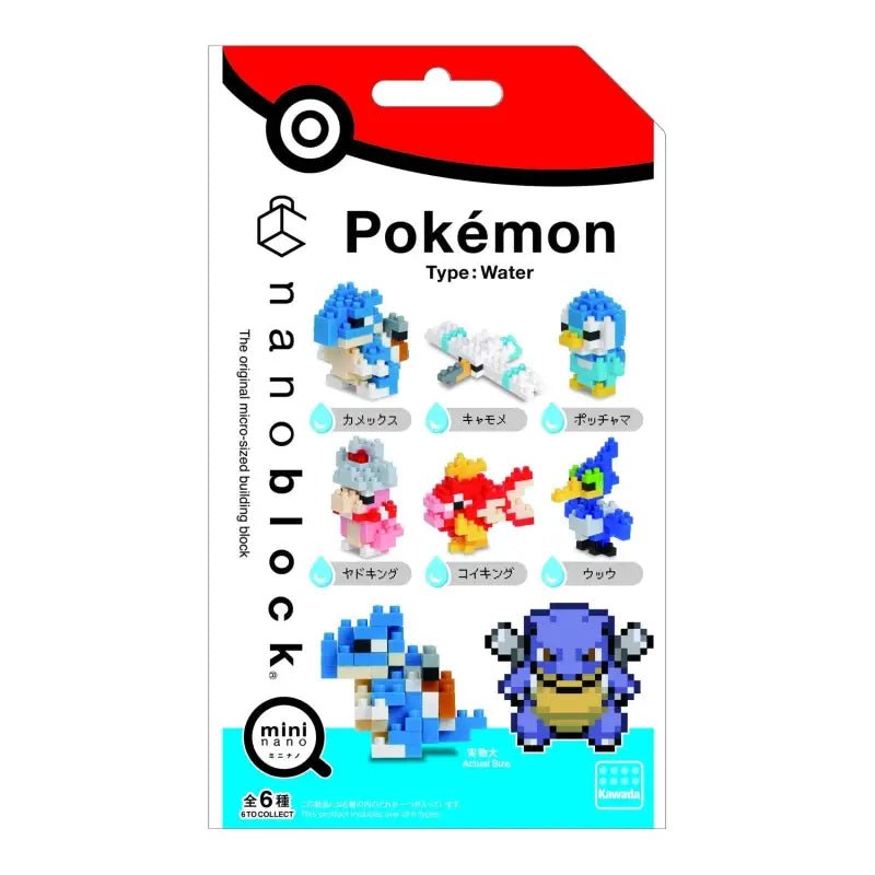 Kawada Nonoblock Mini Nano Pokemon Water Type 1 Box x 6 Pieces Pokemon Japanese box