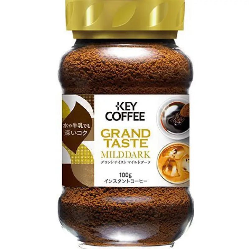 Key Coffee Grand Taste Mild Dark Instant Coffee Bottle 100g - Japan Blended Coffee