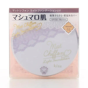 Kiss Matte Chiffon Light Foundation UV 02 SPF50+PA ++++ 10g - Japanese Makeup Foundation