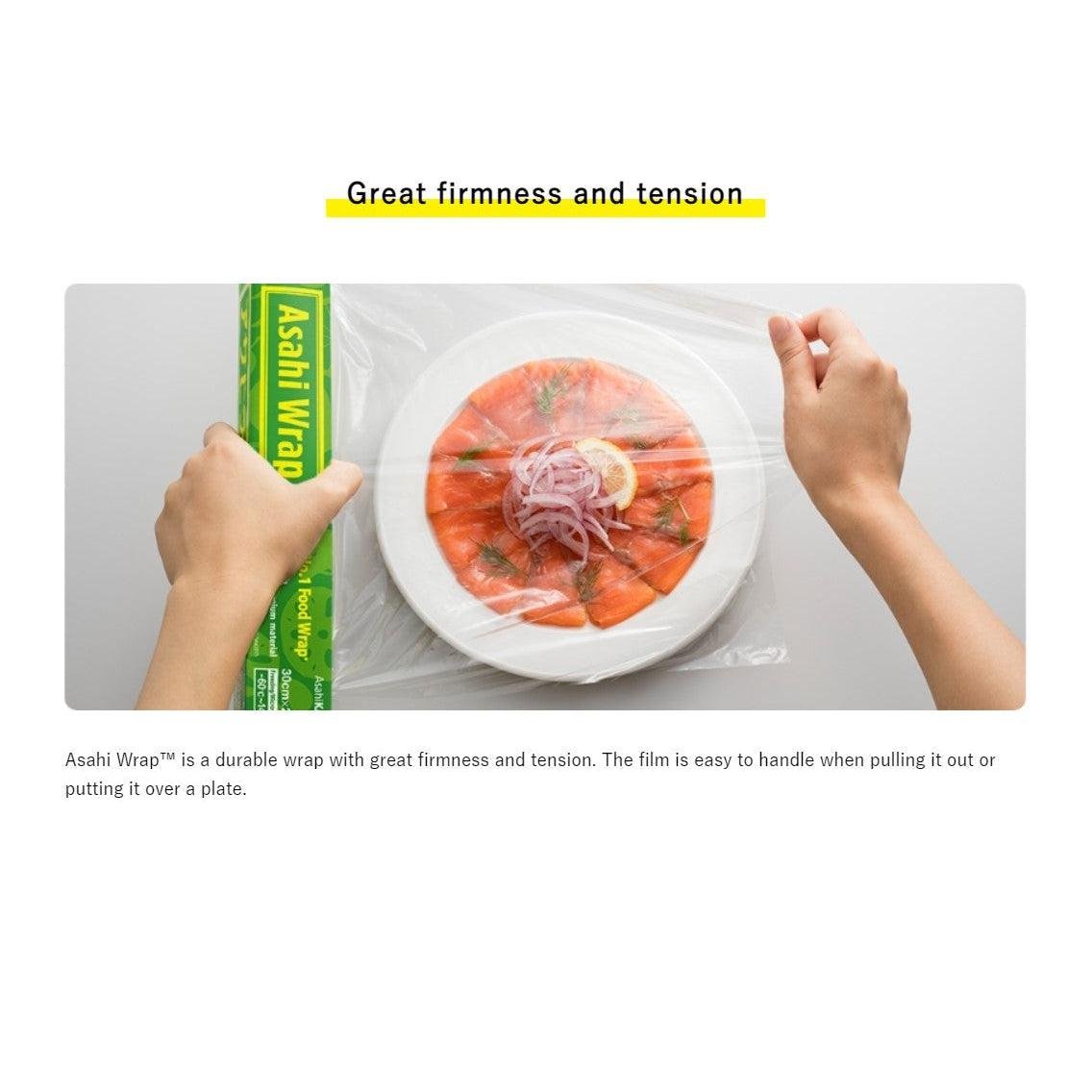 15cm Asahi Kasei Saran Wrap with easy-cut feature, keeps food fresh for families