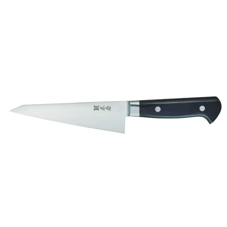 Kiya Carbon Steel Garasuki Ebony Handle Boning Knife 160mm, sharp carbon steel blade, ideal for meat trimming