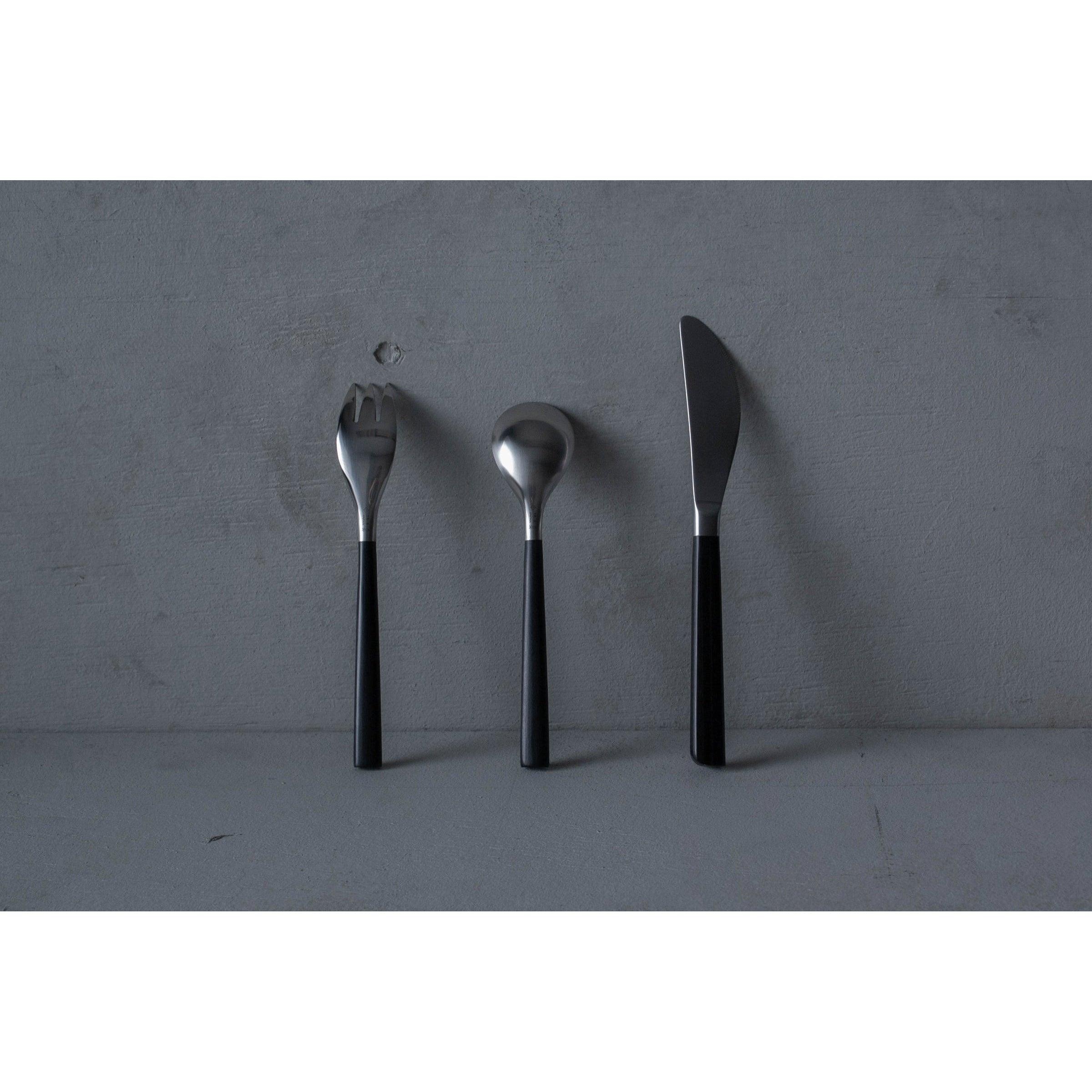 215mm Sori Yanagi Designer Dessert Knife with birch wood handle, offering balanced comfort for everyday use