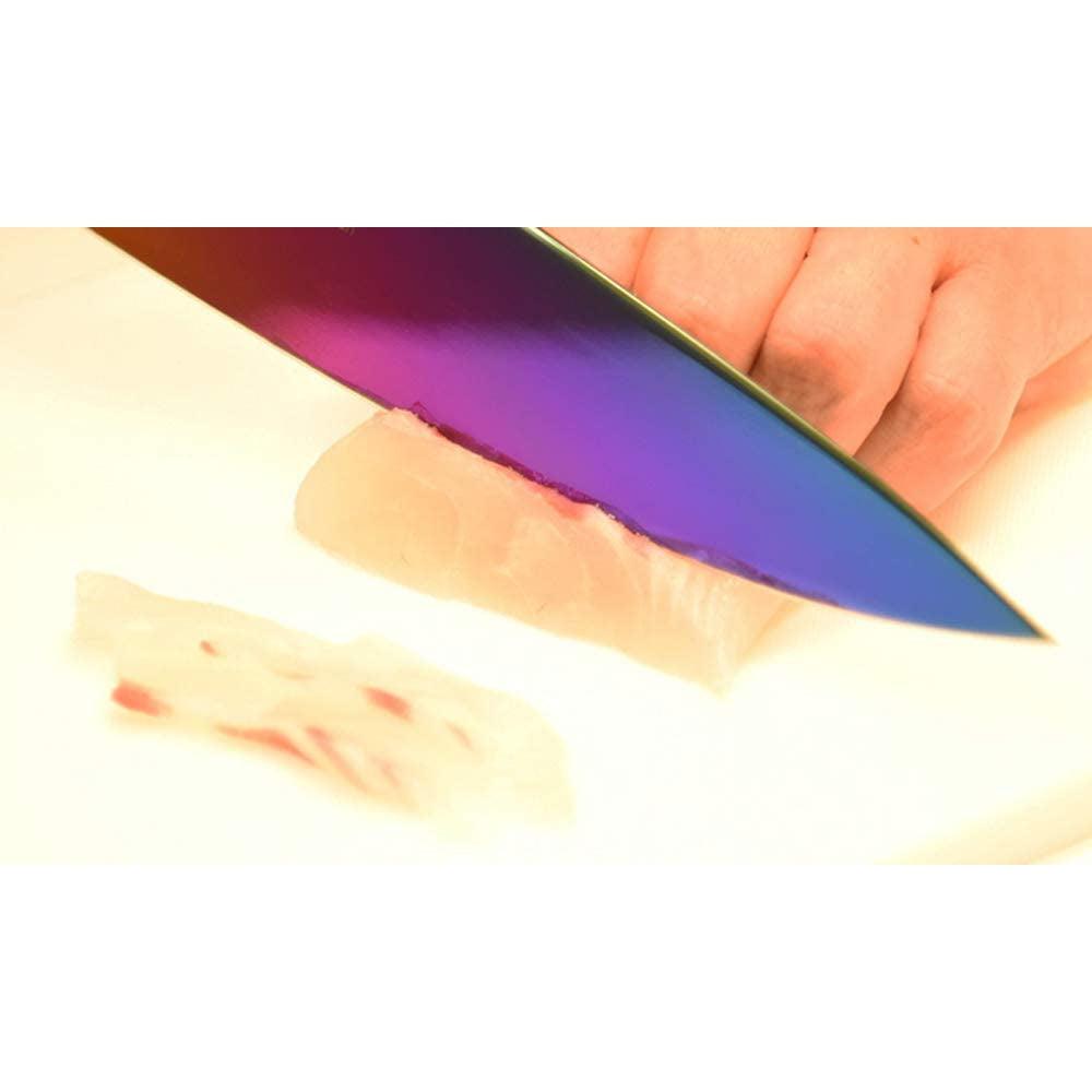200 mm Sumikama Kasumi Knife with titanium coating, offering visual elegance to home cooks