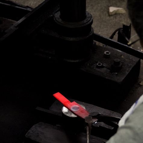 Close-up of Takamura Hamono DP Gold Deba Knife 150mm, featuring sharp stainless steel blade for clean cuts