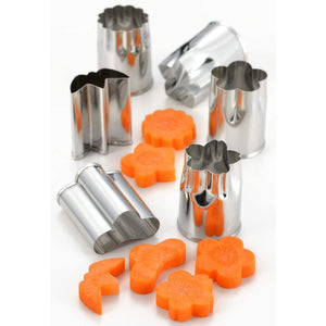 Set of 6 Yoshikawa Japanese Vegetable Cutters with stainless steel design, perfect for creative home cooking