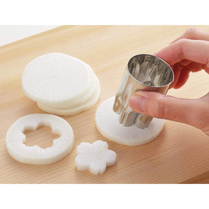 Yoshikawa Japanese Vegetable Cutters Set of 6 with traditional Japanese motifs, perfect for bento decoration