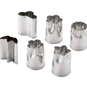 Stainless steel Yoshikawa Japanese Vegetable Cutters Set of 6 offering fun shapes for creative meal presentation
