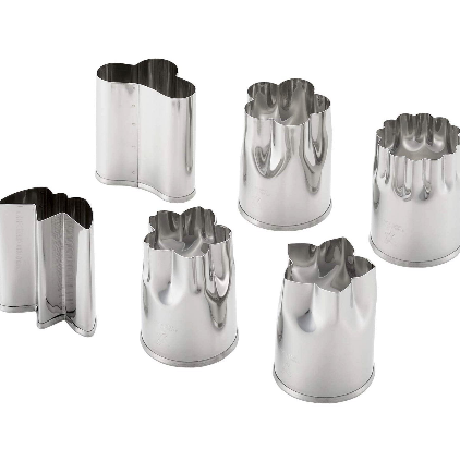 Stainless steel Yoshikawa Japanese Vegetable Cutters Set of 6 offering fun shapes for creative meal presentation