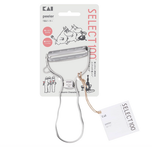 Kai Moomin Peeler T‑Shaped Silver, ergonomic blade, ideal for everyday fruit and vegetable peeling

