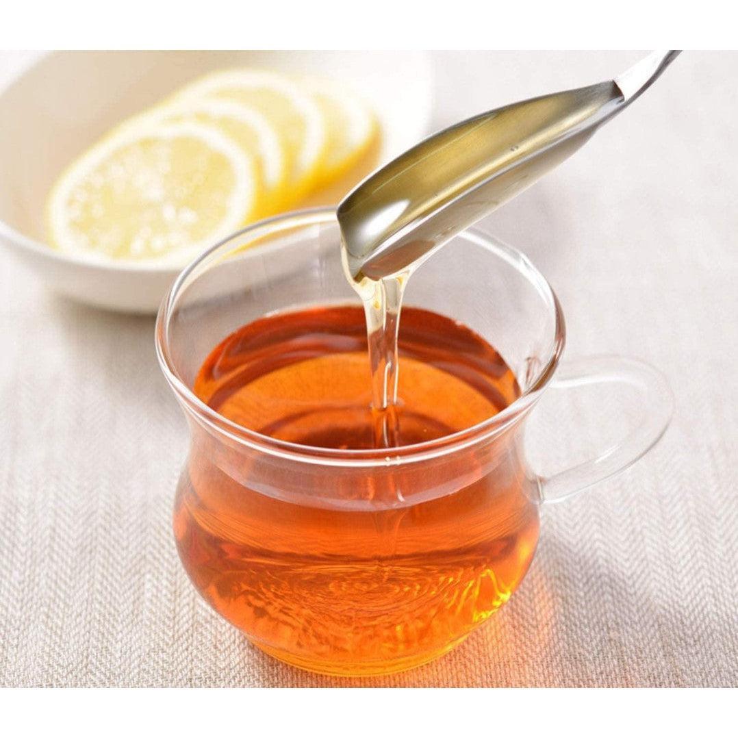 Compact stainless steel Leye LS1523 honey spoon, offering elegant design for honey lovers