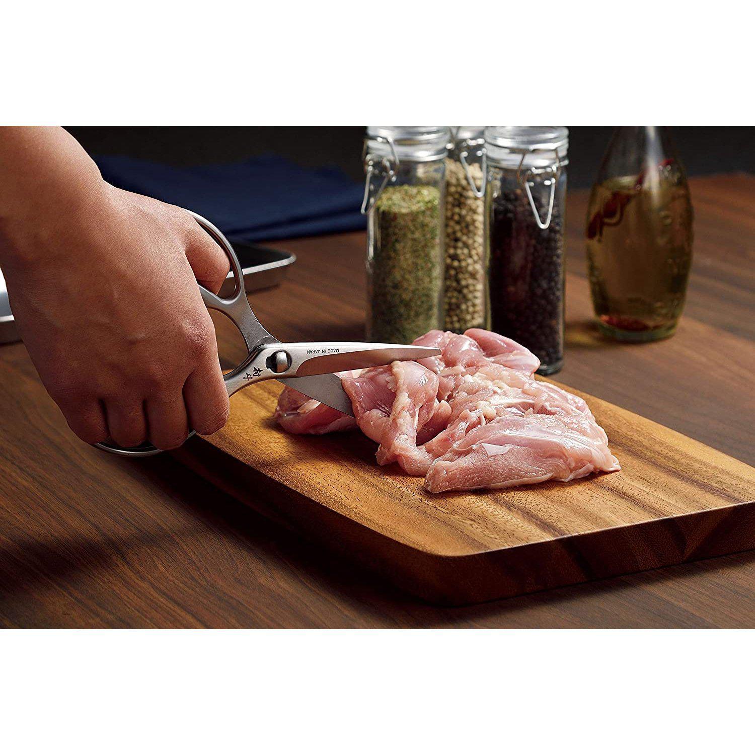 1 piece Shimomura Murato Forged Stainless Detachable Kitchen Scissors MTH-401 with ergonomic handle, offering control for diverse kitchen tasks