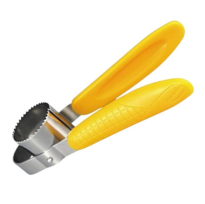 Compact Shimomura Rapid Corn Cutter Tool with stainless feature, offering easy kernel removal for home cooks